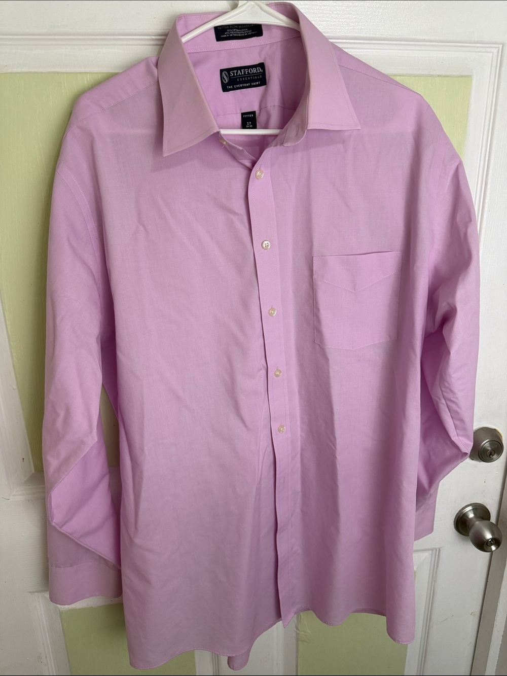 Stafford Men's Dress Shirt - Pale Pink Button-Up